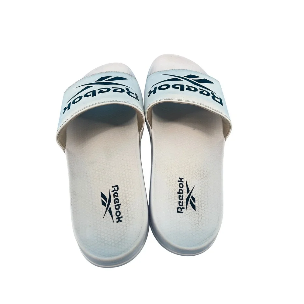 Reebok Classic Slide White Black Athletic Sandals Mens 12 Womens 13